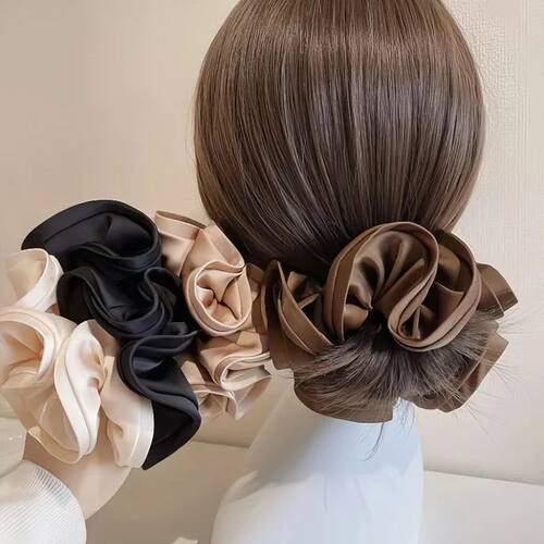Korean Satin Scrunchies Elastic Hair Band Bow for Women Big