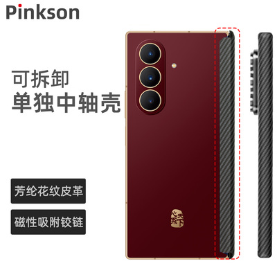 Pinkson适用三星ZFold8/7/W26/W25/Ultra可拆卸z8u磁吸式中轴保护条适配凯夫拉手机壳新款折叠屏全包防摔条新