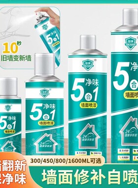 雷牌5合1净味墙面喷漆水性自喷漆涂鸦污渍翻新乳胶漆一喷即白翻新
