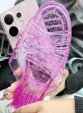 恶搞怪紫色水晶鞋手机壳OPPO reno14pro整蛊闺蜜凉拖鞋15适用Find X8Ultra奇葩玉足A6土味k13巨丑12情侣爆款7