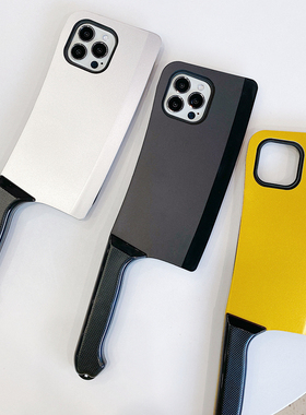 网红爆款菜刀手机壳iPhone13苹果15/12pro max保护壳金色刀形型ins超火适用8Xs情侣11新款14plus恶搞怪沙雕7p