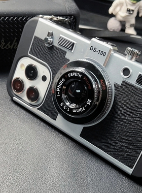 欧美复古立体照相机手机壳16苹果15Pro小众创意高级感13p适用iPhone14Promax恶搞怪单反相机12潮女网红同款Xs