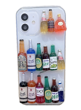 apple苹果15透明酒瓶子手机壳