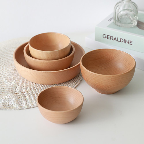 何适日式木碗家用防霉无漆