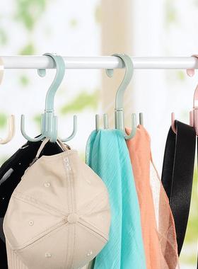 多功能可旋转四爪挂钩加大塑料围巾收纳挂架免打孔省空间挂勾