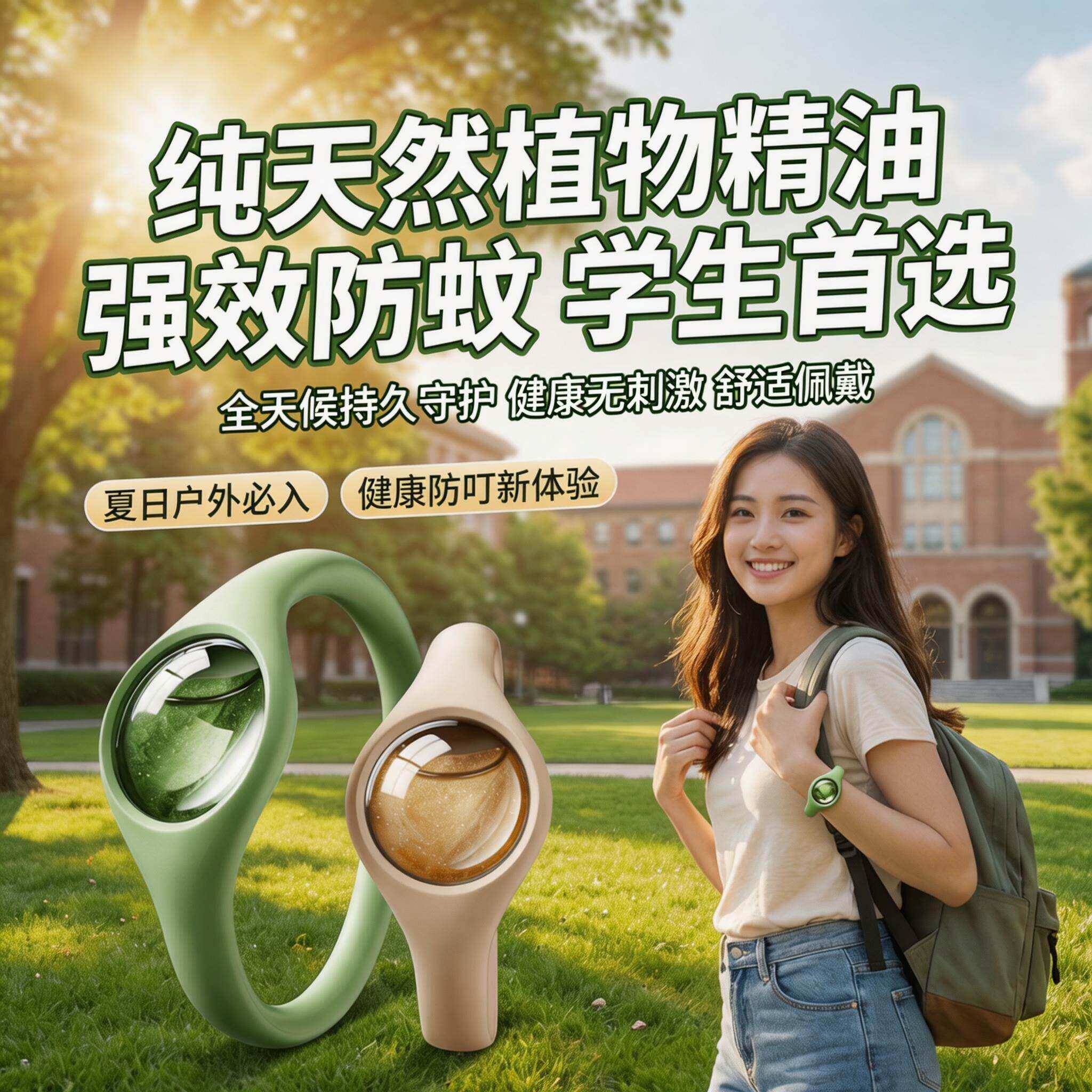 纯天然植物精油防蚊手环学生户外强效驱蚊神器成人儿童专用图片