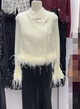 十三行现货2025秋季韩版新中式国风别致毛毛流苏马甲女K6990W356