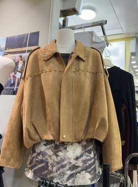 十三行现货2025秋冬新款韩版时尚翻领收腰长袖短款外套K68310W245