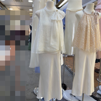 高级感无袖上衣+百搭半身裙女