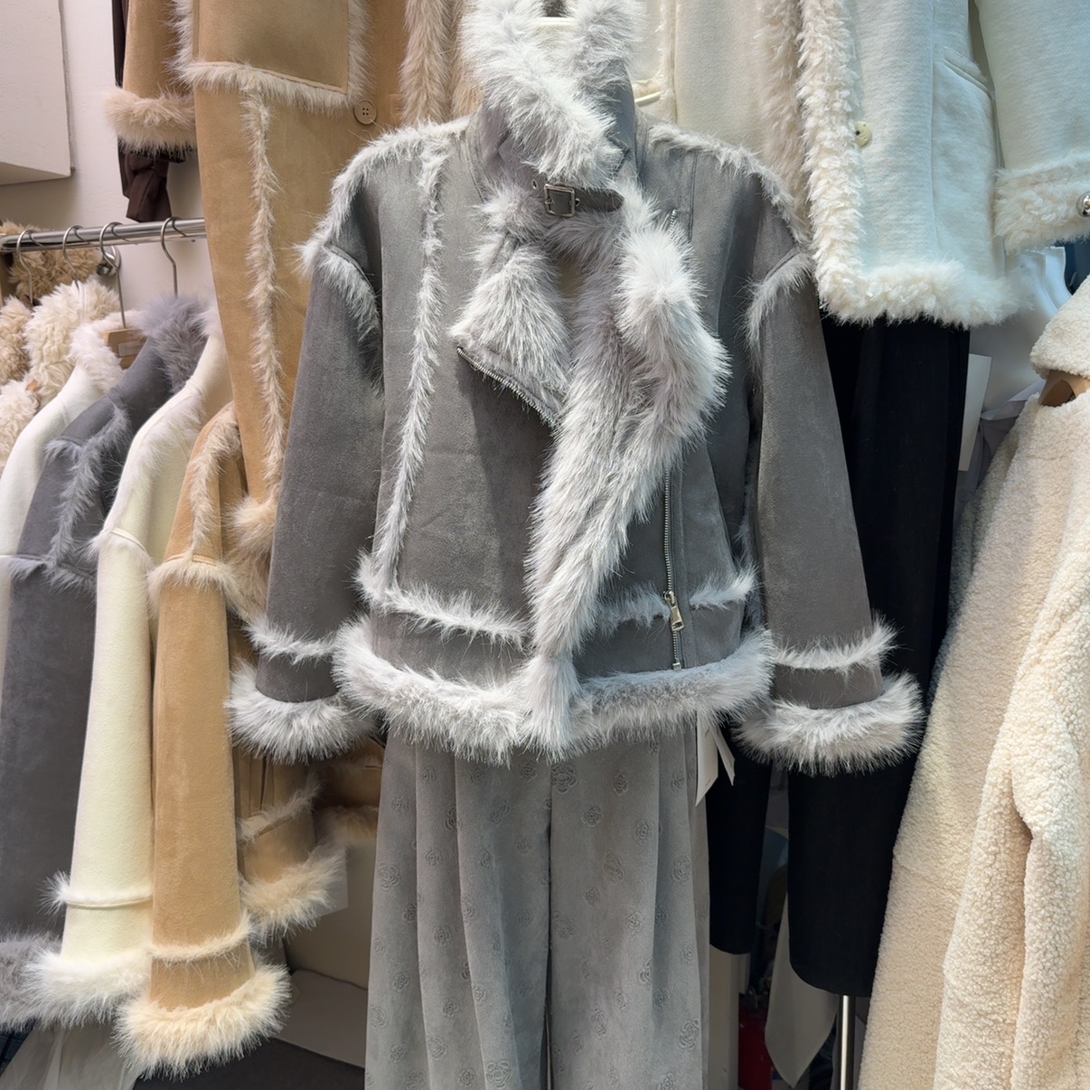 冬季韩版时尚立领皮毛一体外套女