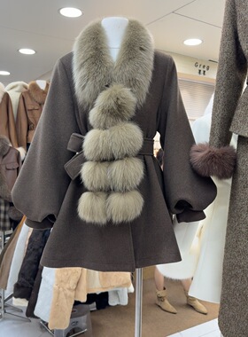 十三行现货2025冬季新款韩版时尚宽松灯笼袖大衣外套K68599W287