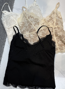 十三行拿货2025冬新款韩版时尚加绒蕾丝吊带背心内搭女k68682w78