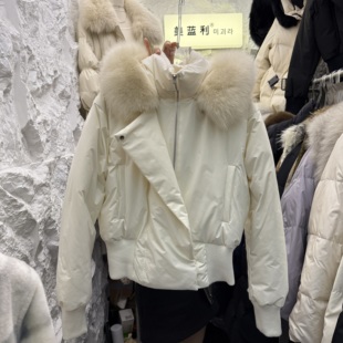 羽绒服k68743w600 连帽毛领收腰显瘦短款 十三行现货2025冬新款 韩版