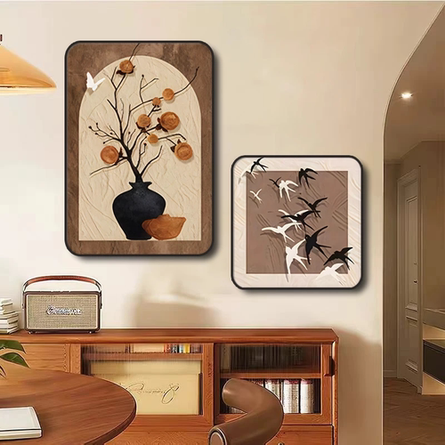 中古风柿柿如意餐厅装饰画