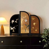 中古风高级感屏风桌面摆件玄关柜电视柜茶桌家居装 饰品礼客厅摆画