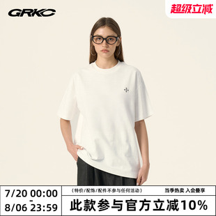 星芒竹节短袖 GRKC吉尔卡克 高级感休闲宽松垂感白色基础打底内搭