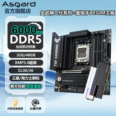 阿斯加特女武神二代 ddr5 32g 48g台式机内存条搭配华硕B850主板