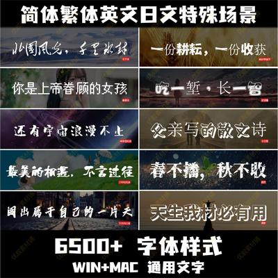 字体包PPT Word Ps 3DMax SU 办公设计 简体繁体英文日韩文