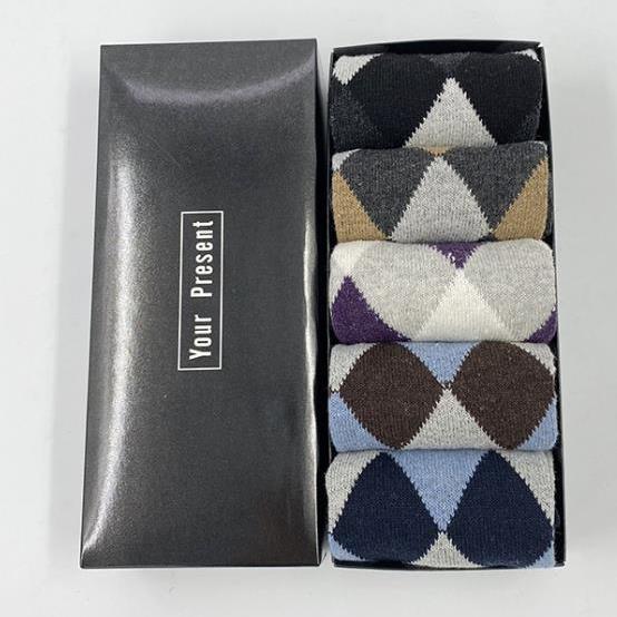 男袜子Mens 5Pcs Cotton Socks For Men 2020 Dress Sock Stripe-