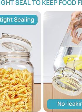 Glass Food Storage Jars Airtight Clamp Lid Kitchen Canisters