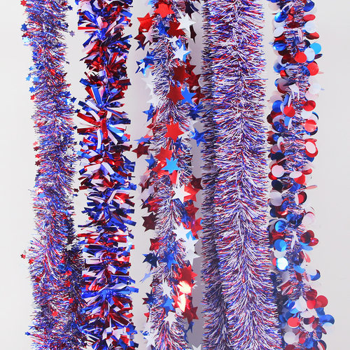 2m Red White Blue Star Garland American Party Home Decoratio