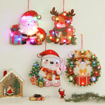 Christmas Glowing Ornament Hanging Piece Cartoon Santa Claus