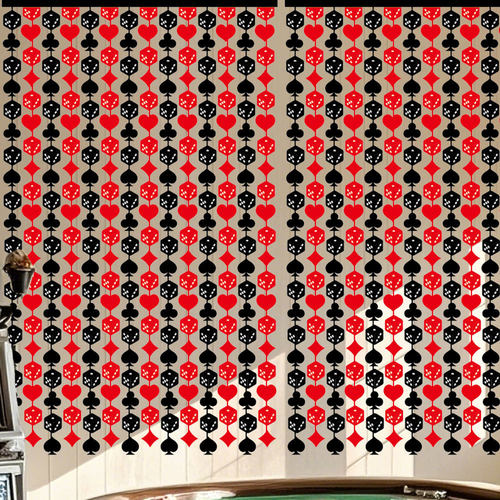 Poker-themed Birthday Party Background Decoration Rain Curta