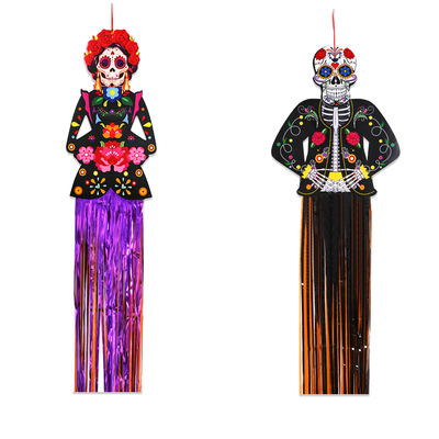 Mexican Day Of The Dead Decoration Paper Tassel Skull Hangin