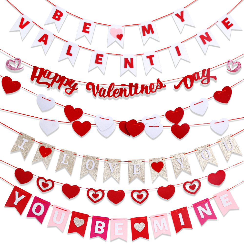Valentine's Day Heart Love Flag Proposal Proposal Scene Deco