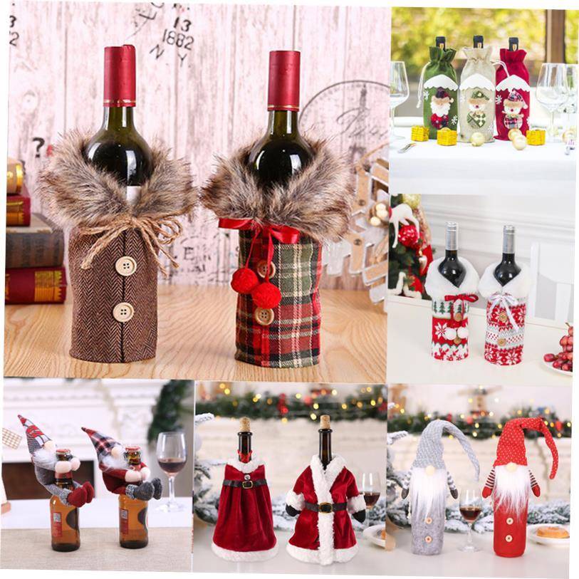 Christmas Wine Bottle Cover Merry Christmas Decorations