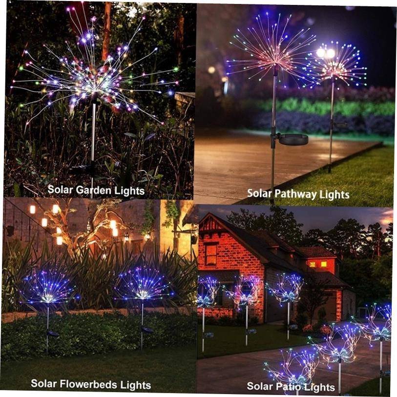 Solar Outdoor Light 90/120/150 LED Solar Fireworks Lights Ga
