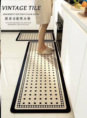 Kitchen waterproof floor mat wipes leave-in carpet 厨房地垫