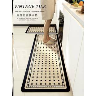 Kitchen waterproof floor mat wipes leave-in carpet 厨房地垫