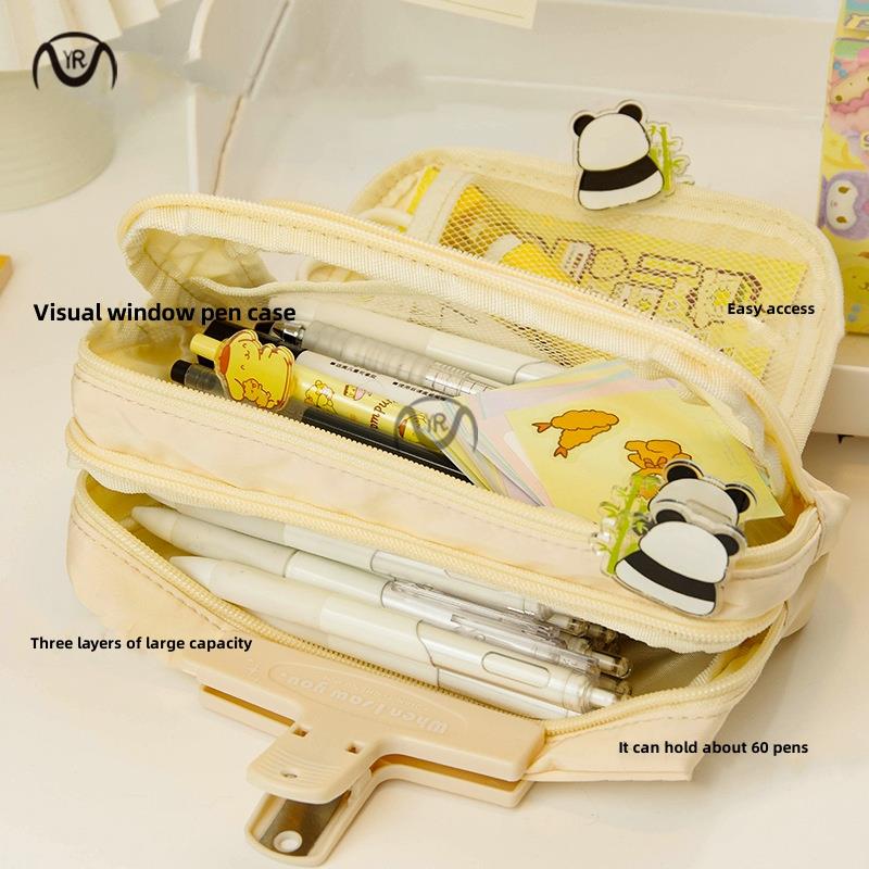 Large Capacity Pencil Case Kawaii Canvas Pencilcase School