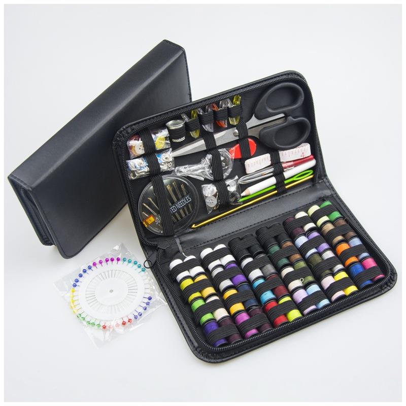 172 piece sewing tool set with needle and thread wrapping