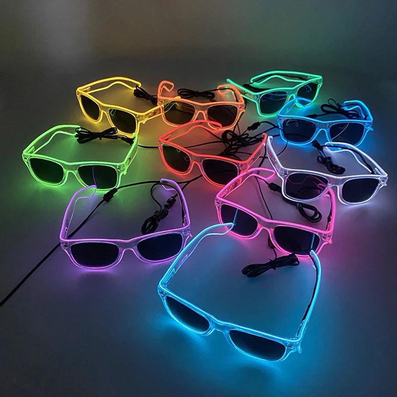 1PC Light Up LED Glasses Glow Sunglasses EL Wire Neon Glasse