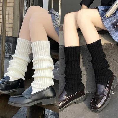 Y2K Women's Leg Warmers Lolita Long Socks Wool Knitted Foot