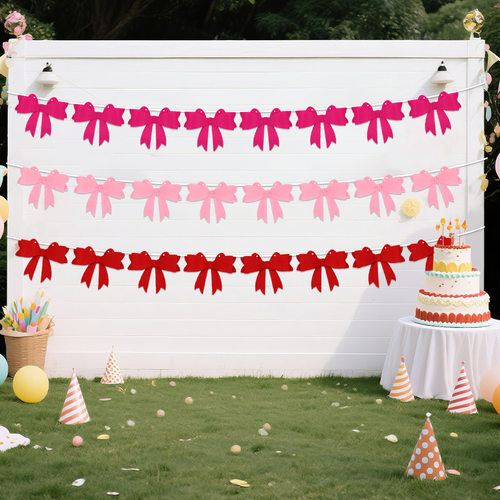 Tanabata Valentine's Day Decorations Bow Pull Flag Holiday P