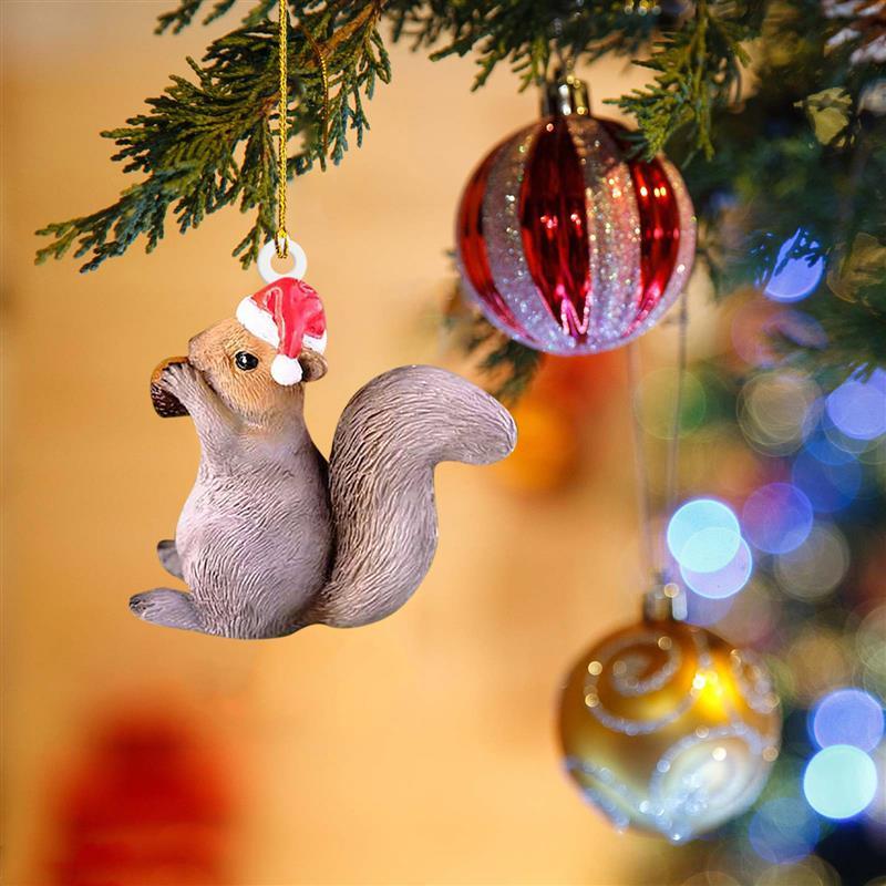 Christmas Animals Squirrel Hedgehog Pendant Christmas Tree C