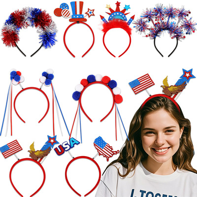 American Independence Day Hair Hoop Usa Flag Eagle Headband