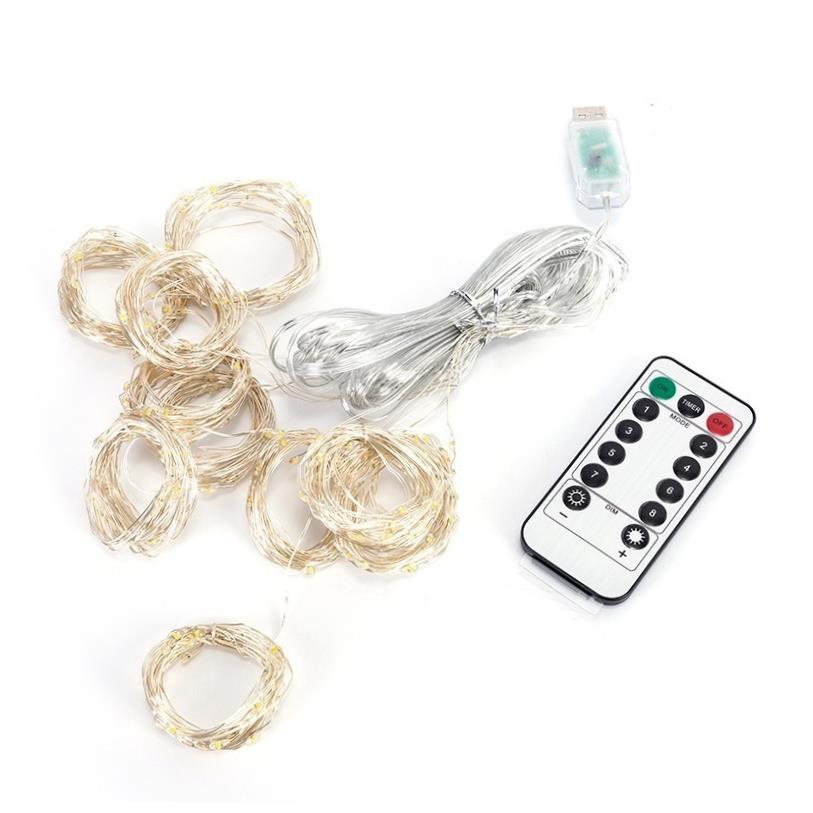 LED Curtain Fairy Lights Remote Control USB String Lights Ch