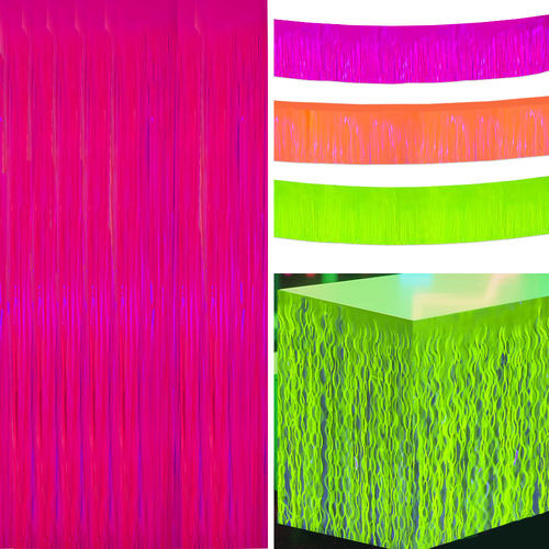 Neon Theme Party Decoration Rain Silk Curtain Party Atmosphe