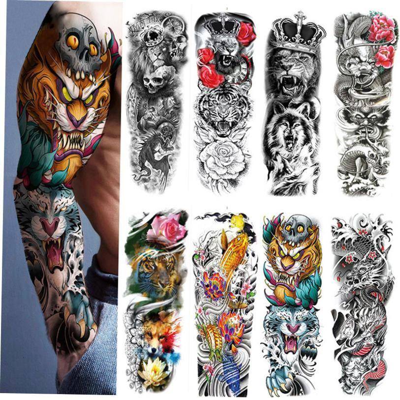 Waterproof Temporary Tattoo Sticker Totem Geometric Full Arm