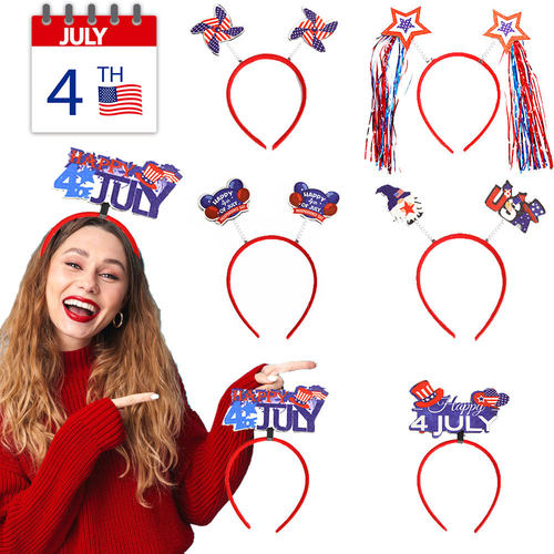American Day Decoration Headband Red White Blue Star Striped