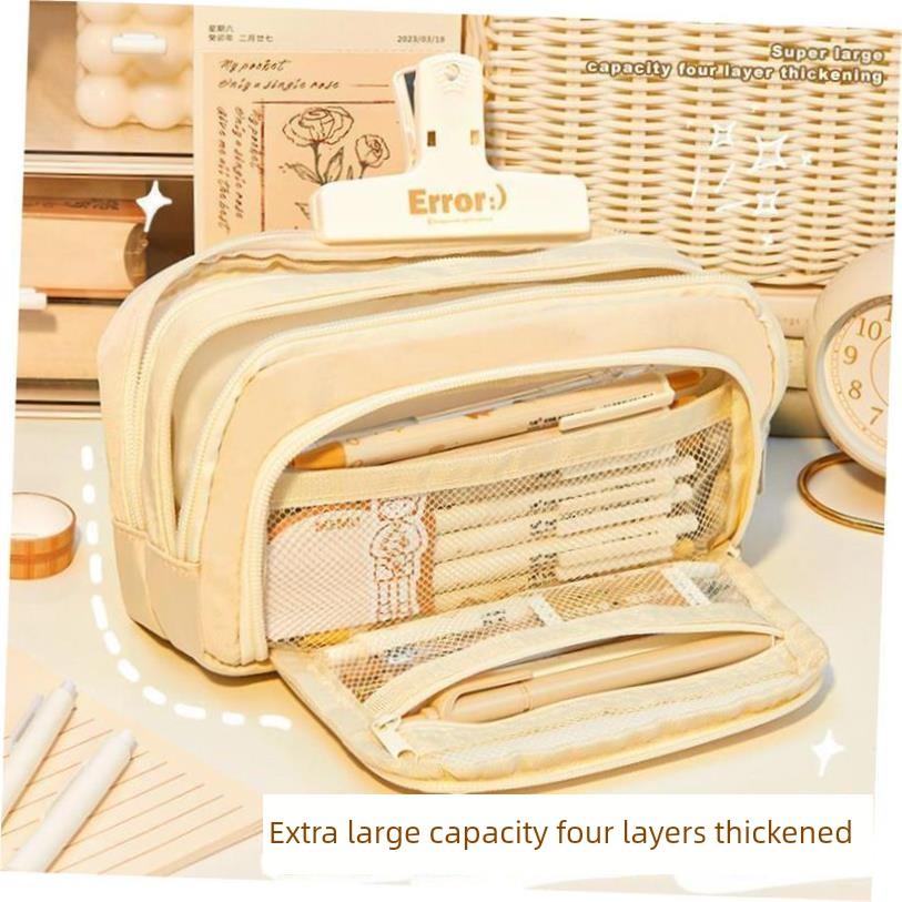 Large Capacity Pencil Case Kawaii Canvas Pencilcase School