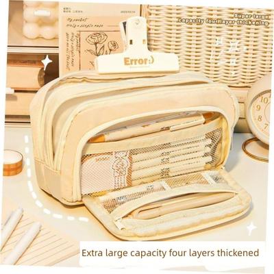 Large Capacity Pencil Case Kawaii Canvas Pencilcase School