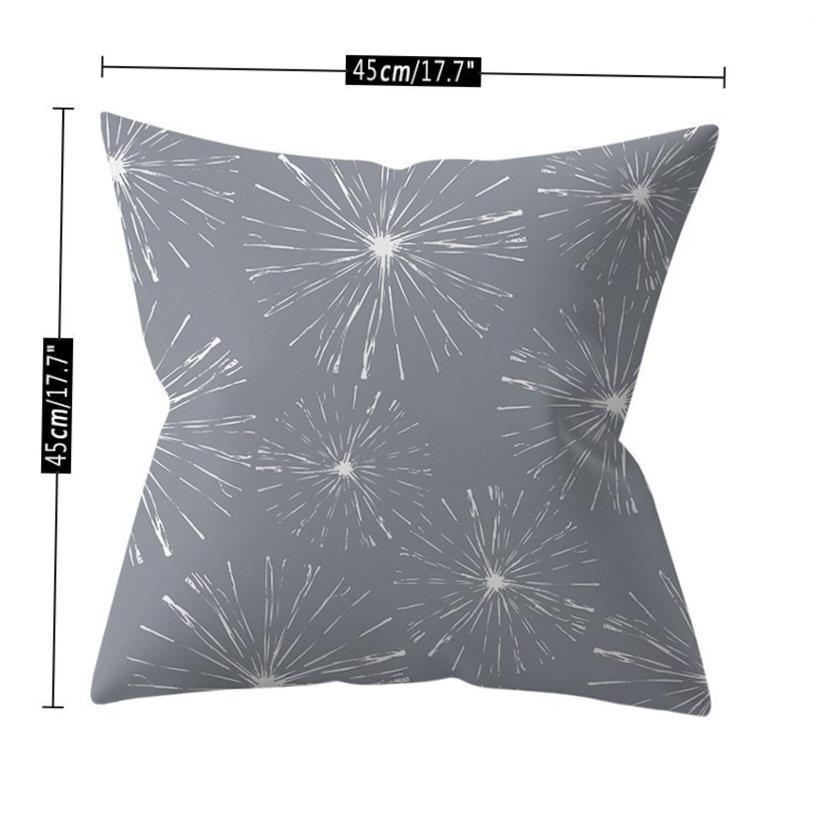 Grey geometric polyester sofa pillow cushion cover 报枕套