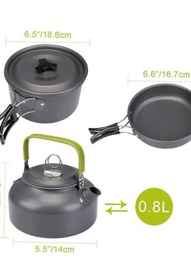 Outdoor Camping Cookware Kit Aluminum Cooking Pots Set Wa