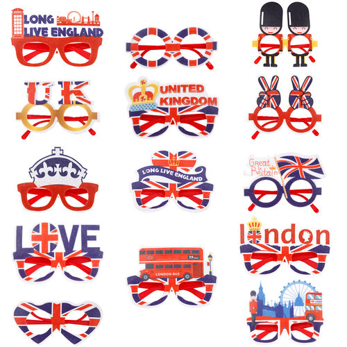 British Party Decorations Glasses Holiday Party Photo Props