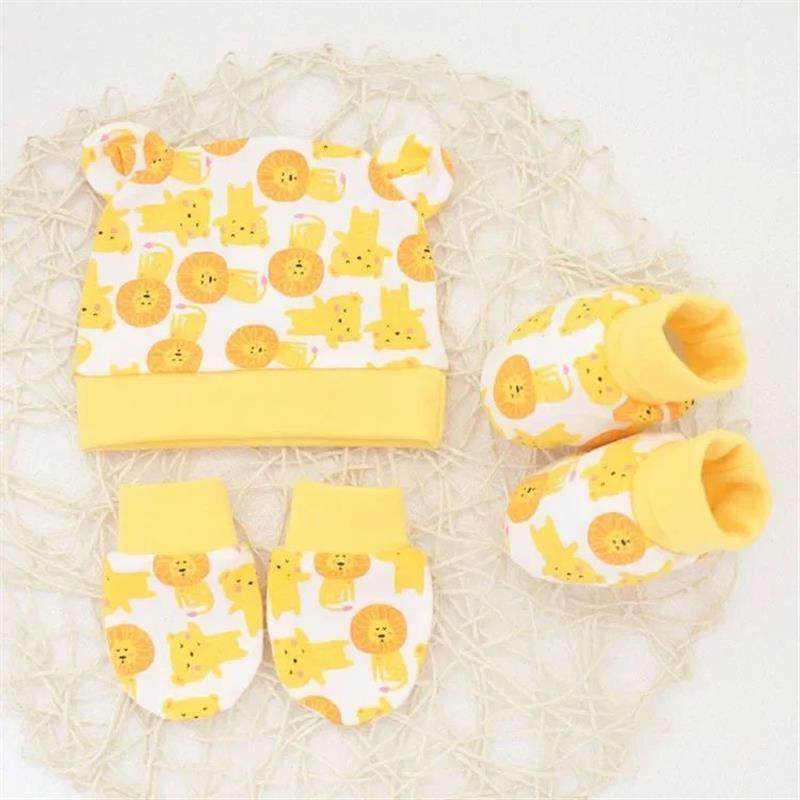 Newborn Cute Cartoon Hat+Gloves+Socks Set for Baby Boy Girl